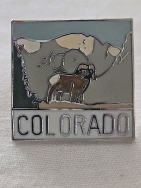 Vintage Colorado Bighorn Sheep Enamel Pin-MAFCO